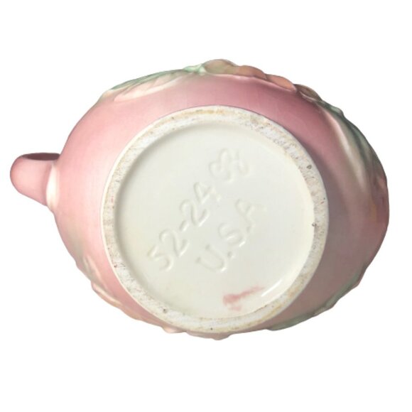 2/$30 Vintage  Hull USA Pottery Pitcher jug vase pink dogwood  flower - Picture 5 of 11
